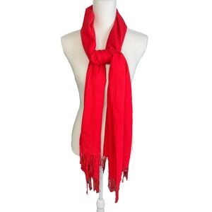 Sky Cashmere Red Pashmina Scarf